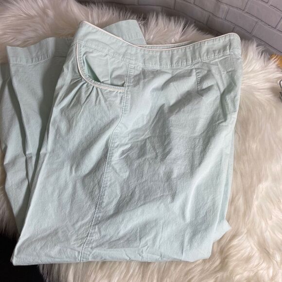 Anthro Elevenses Pale Mint Wide Leg Crop P… - Picture 1 of 8